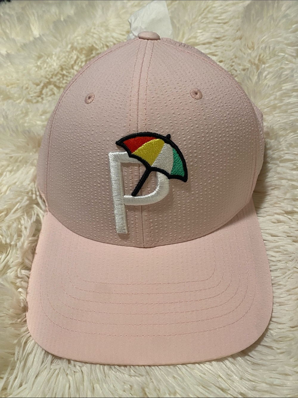 Puma x Arnold Palmer Pink Baseball Cap with Umbrella Logo